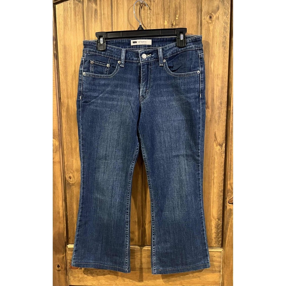 Levi's Bootcut Jeans Womens W29 L30‎ Blue Denim 518 Superlow Pockets Stretch
